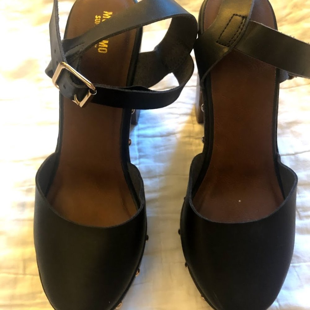 Mossimo Supply Co Black Rivet Block Heels